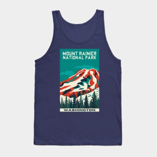 A Vintage Travel Art of the Mount Rainier National Park - Washington - US Tank Top